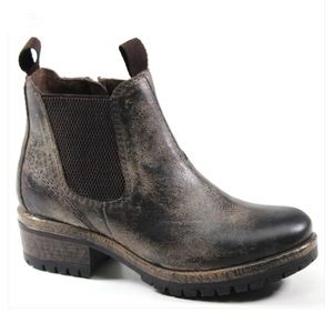 Diba True Say So Vintage Distressed Leather Black Chelsea Ankle Boot Size 9.5